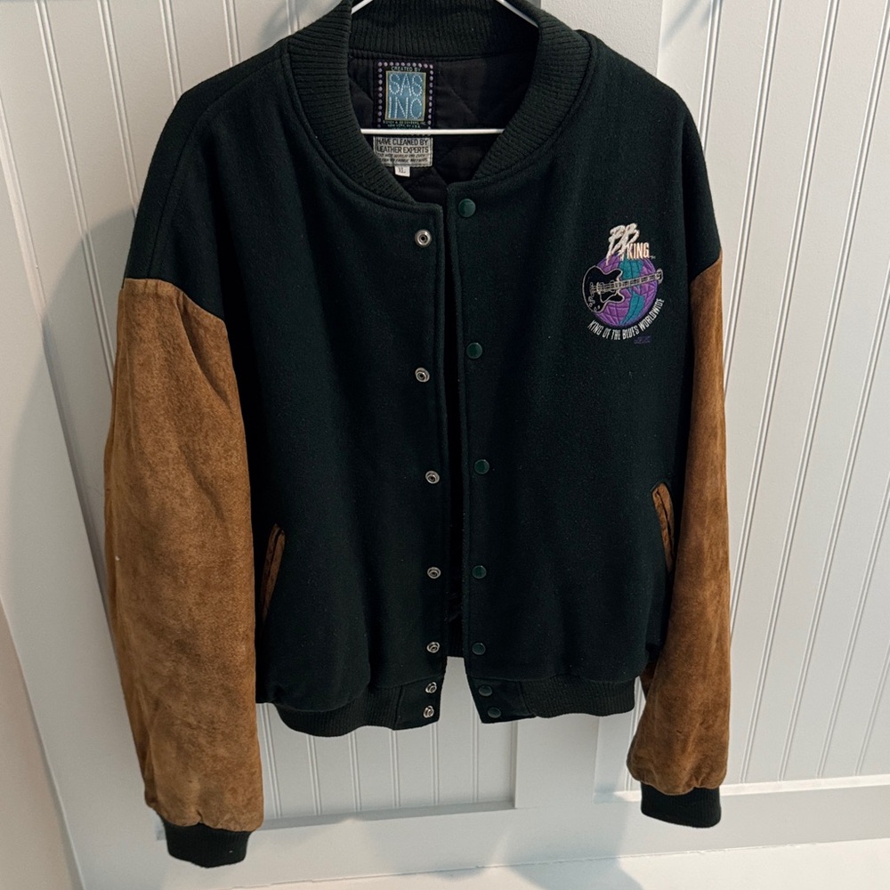BB King Green and Brown Varsity Jacket